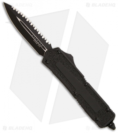 Microtech Tactical Scarab D/E OTF Automatic Knife (3.5" Black Full Serr) 175-3T