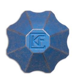 Custom Knife Factory Kaz Bead Battleworn Blue Titanium