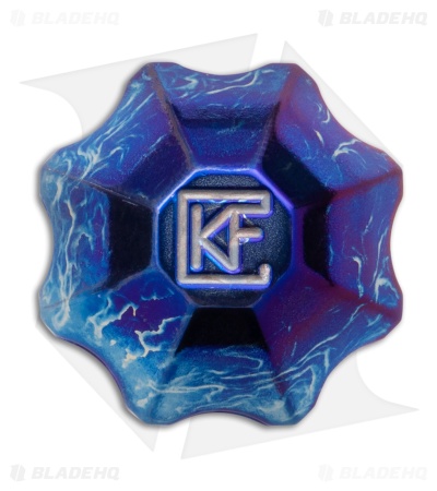Custom Knife Factory Kaz Bead Blue Titanium
