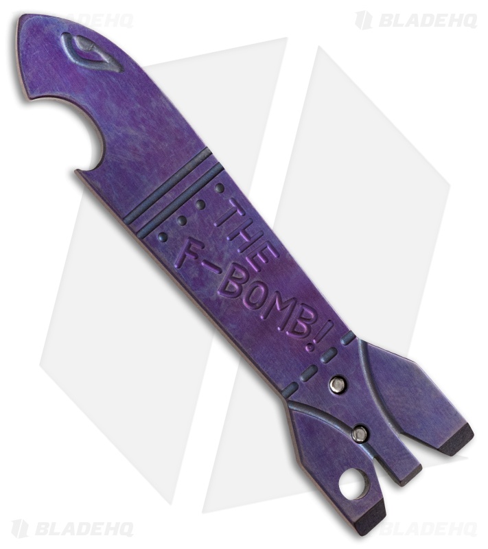 Cucchiara F-Bomb Titanium Bottle Opener Money Clip Pocket Tool (Purple)