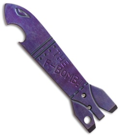 Cucchiara F-Bomb Titanium Bottle Opener Money Clip Pocket Tool (Purple)