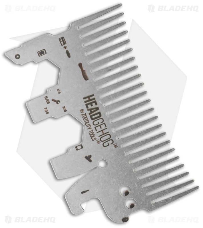 Headgehog Wallet Comb Stainless Steel Multi-Tool (Silver) HH1
