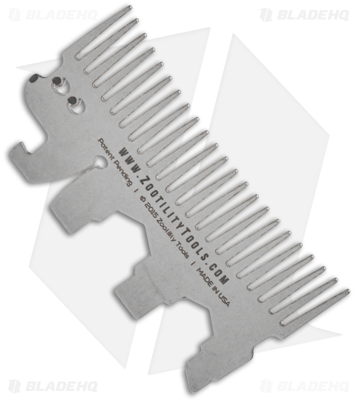 Headgehog Wallet Comb Stainless Steel Multi-Tool (Silver) HH1