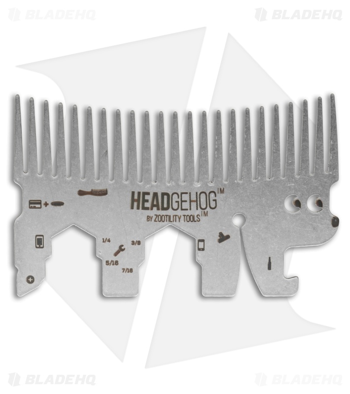 Headgehog Wallet Comb Stainless Steel Multi-Tool (Silver) HH1