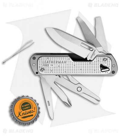 Leatherman Free T4 Multi-Purpose 12-in-1 Folding Knife (2.2" Satin) 832684