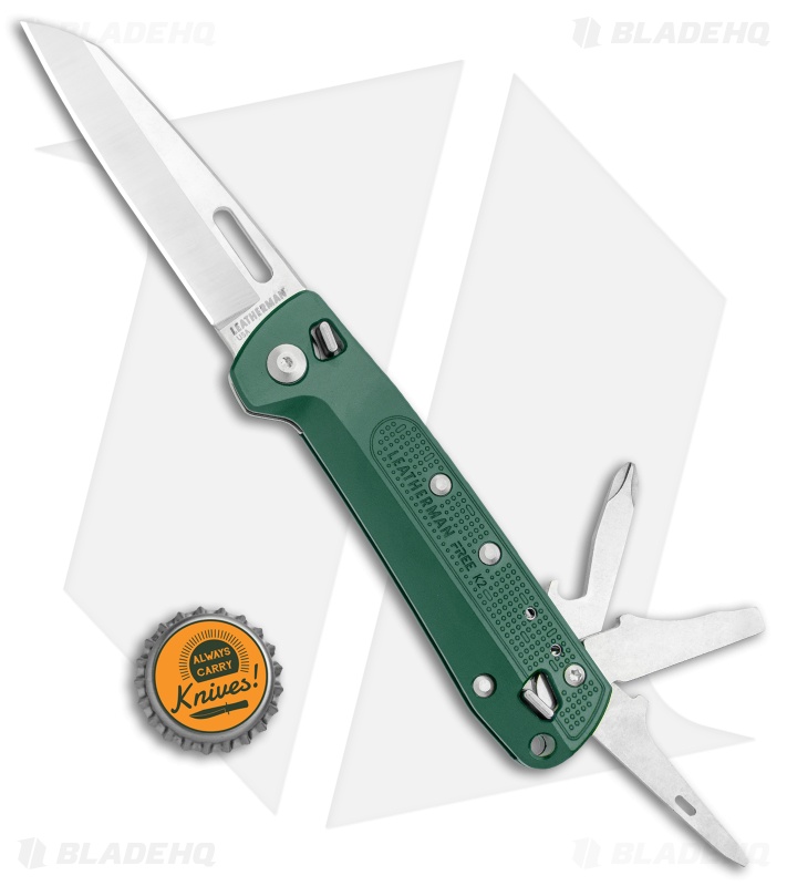 Leatherman Free K2 Multi 7-in-1 Folding Knife Evergreen (3.3" Satin)