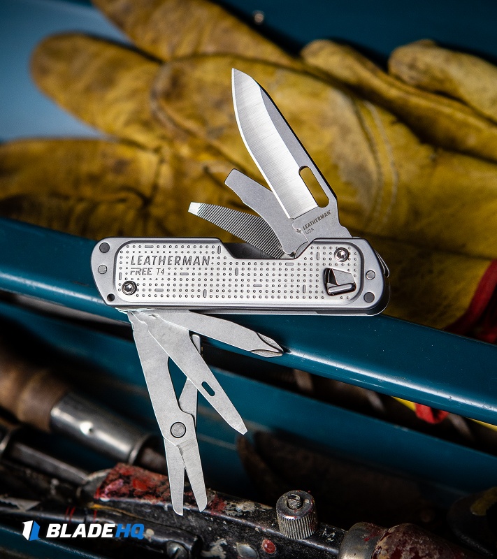 Leatherman Free T4 12-in-1 Folding Knife | Gray | Blade HQ