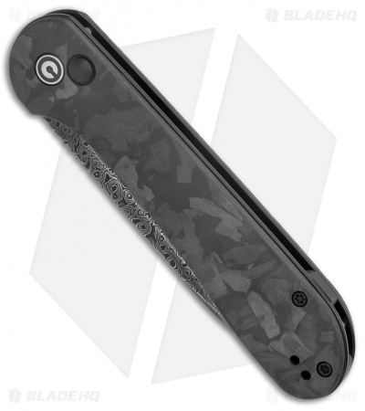CIVIVI Elementum Button Lock Knife Black Shred CF (3.5" Damascus) 