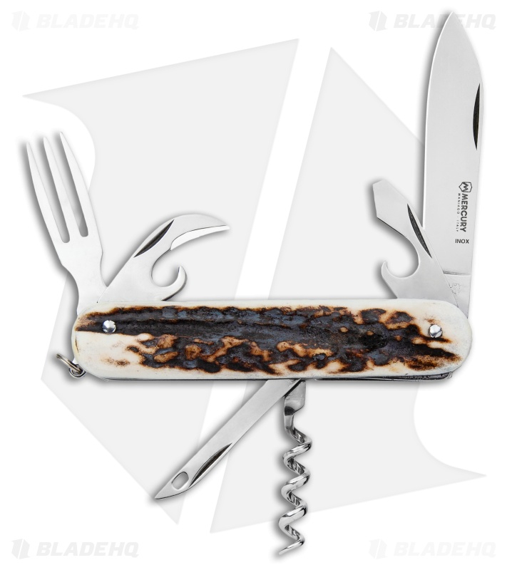 Mercury 7in1 MultiPurpose Penknife Stag (3" Polish) 9136DC Blade HQ