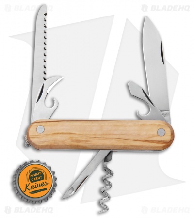 Mercury 7-in-1 Multi-Purpose Knife | Olive Wood 913-6SLC - Blade HQ