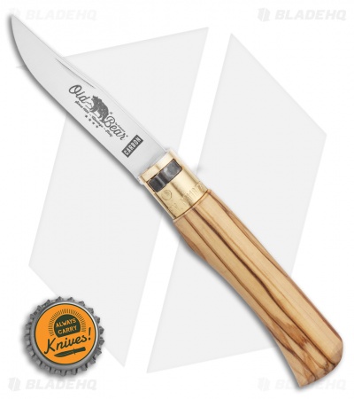 Antonini Old Bear Classical Carbon Small Folding Italian Olive Wood (2.9" Satin)