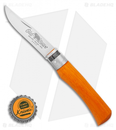 Antonini Old Bear Classical Small Folding Knife Orange Wood (2.9" Satin)