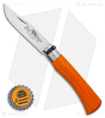 Antonini Old Bear Classical Medium Folding Knife Orange Wood (3.2" Satin)