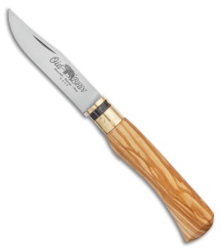 Antonini Old Bear Classical Medium Folding Knife Italian Olive (3.2&quot; Satin) | 136133