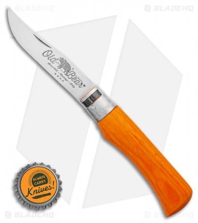 Antonini Old Bear Classical Large Folding Knife Orange Wood (3.4" Satin)