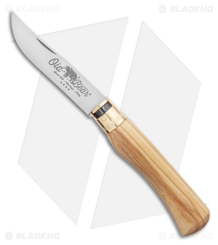 Antonini Old Bear Classical XL Folding Knife Italian Olive (3.9" Satin)