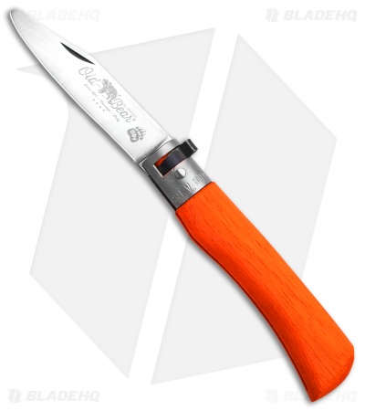 Antonini Old Bear Classical Medium Folding Knife Orange Wood (2.75" Satin)