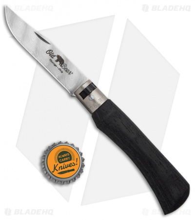 Antonini Old Bear Collect Medium Folding Knife Black (3.2" Damascus)