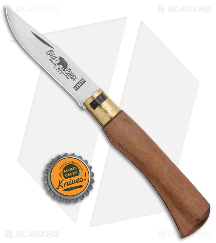 Antonini Old Bear Classical Carbon Medium Knife American Walnut (3.2" Satin)