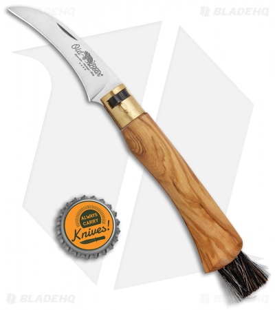 Antonini Old Bear Mushroom Knife Medium Olive Wood (3.2" Satin)