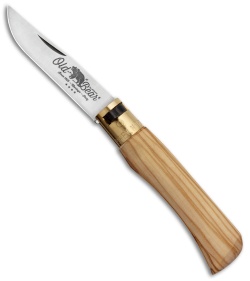  Antonini Old Bear Classical Small Folding Knife Italian Olive Wood (2.9" Satin)