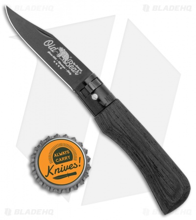 Antonini Old Bear Classical Total Black XS Folding Knife Black Wood (2.5" Black)