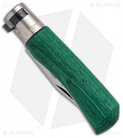 Antonini Old Bear Young XS Folding Knife Green Wood (2.4" Satin Blunt)