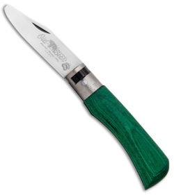 Antonini Old Bear Young XS Folding Knife Green Wood (2.4" Satin Blunt)