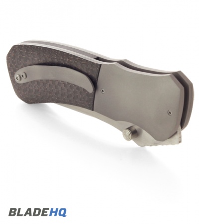 Aaron Frederick Drop Point Folder LSCF Carbon Fiber (3.4" Plain)