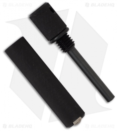Aurora Magnesium Fire Starter by Solo Scientific (Black / 440C Blade)