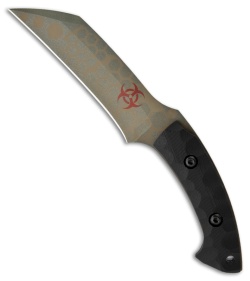 Barrett Custom Knives Skulltap Hawkbill Biohazard Fixed Blade Knife (5.2") S35VN