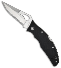 Byrd Flight Lockback Knife Black G-10 (3.44" Satin Serr) BY05GPS