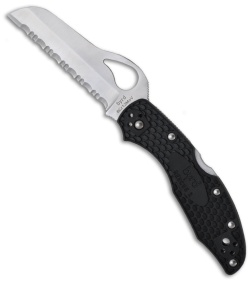 Byrd Meadowlark Rescue 2 Lockback Knife Black FRN (2.94" Satin Serr) BY19SBK2