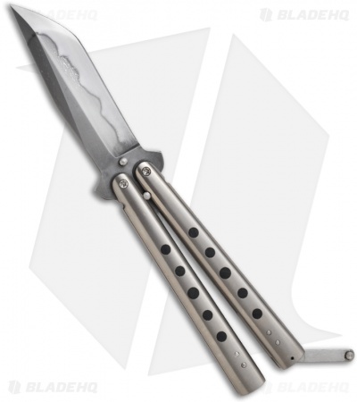 Chuck Gedraitis Knives Balisong #49 Titanium Butterfly Knife (3.125" Hamon)