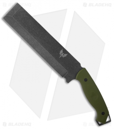 Combat Ready Battle Cleaver CUMA Knife Fixed Blade Chopper Green G-10