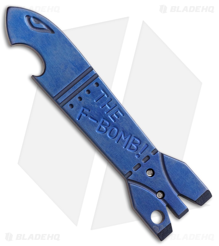 Cucchiara F-Bomb Titanium Bottle Opener Money Clip Pocket Tool (Blue)