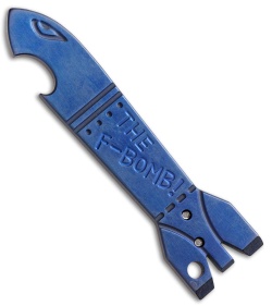 Cucchiara F-Bomb Titanium Bottle Opener Money Clip Pocket Tool (Blue)