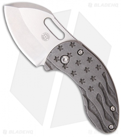 Curtiss Custom Knives Flag Nano Framelock Folder Knife Titanium (1.75" Plain)