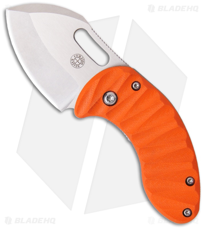 Curtiss Custom Nano Framelock Folder Knife w/ Orange G10 Scales (1.75" Plain)