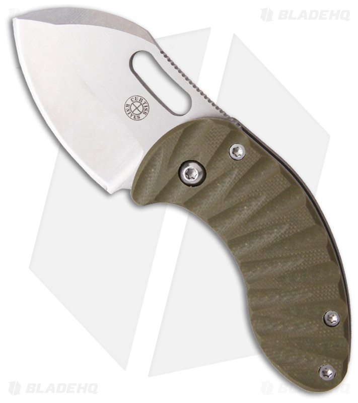 Curtiss Custom Nano Linerlock Folder Knife w/ OD Green G10 Scales (1.75" Plain)