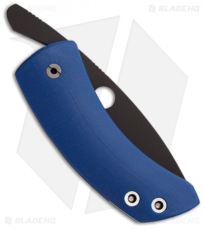 Deviant Blades Chinese Friction Folder Blue G10 Knife (2.75" Black Plain)
