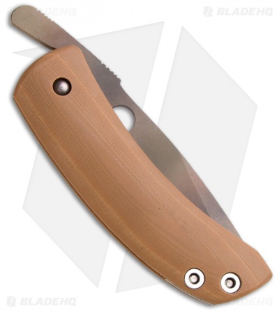 Deviant Blades Curly Friction Folder Coyote Brown G10 Knife (3.25" Camo Plain)