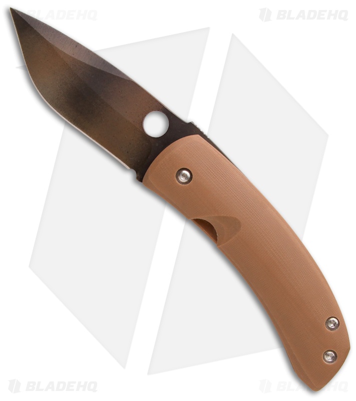 Deviant Blades Curly Friction Folder Coyote Brown G10 Knife (3.25" Camo Plain)