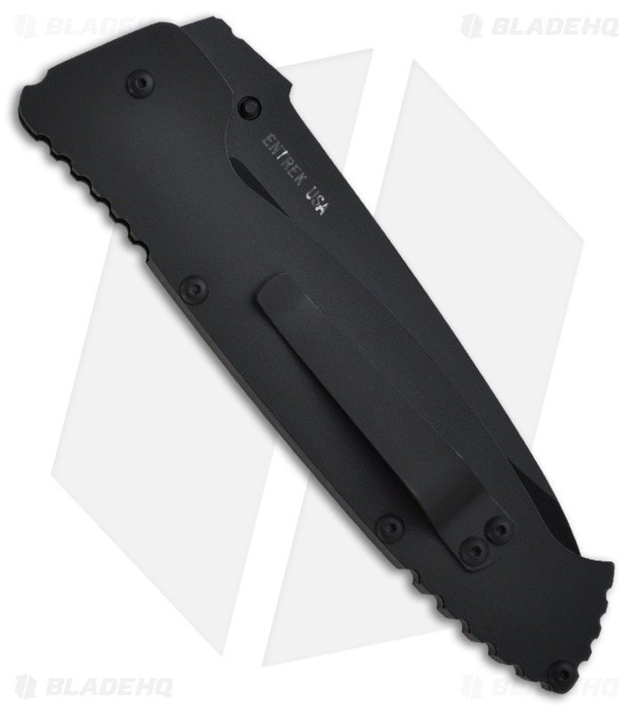 EnTrek Strike Point MKII Tactical Folding Knife (4.675" Black Plain)