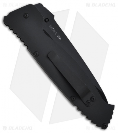 EnTrek Strike Point MKII Tactical Folding Knife (4.675" Black Plain)