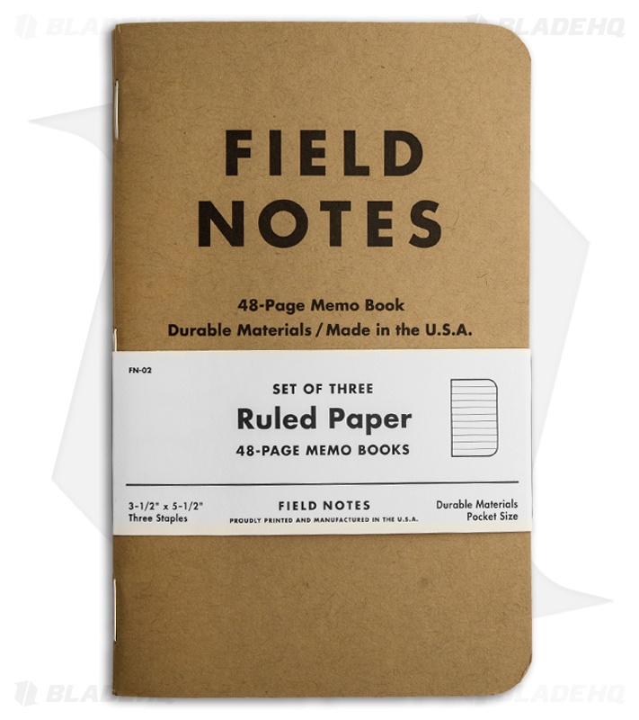 Field Notes Memo Ruled 3-Pack - Original Cover - (Brown) FN-02