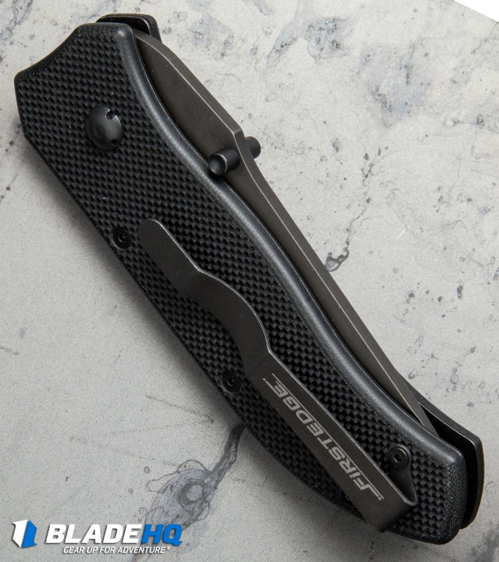 FirstEdge 1350 Tracklock Tanto Spring Assisted Knife Black G-10 (3" Black)