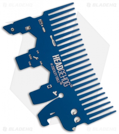 Headgehog Wallet Comb Stainless Steel Multi-Tool (Blue) HH2