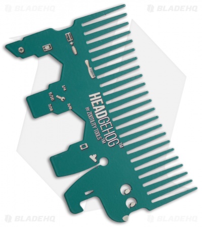 Headgehog Wallet Comb Stainless Steel Multi-Tool (Teal) HH3