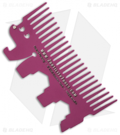 Headgehog Wallet Comb Stainless Steel Multi-Tool (Magenta) HH4